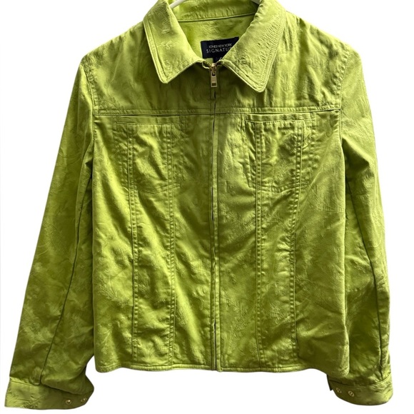 Jones New York Signature Green Jean Jacket - Size Small - Picture 1 of 6